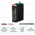 Switch réseau industriel - 10 ports 6 PoE Watchdog 10/100/1000Mbps + 4 ports SFP 1000M