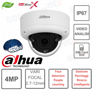 Dome Camera - IP - 4MP - Varifocal - WizMindX - with Video Analytics - Dahua