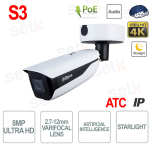 ONVIF® PoE 8MP AI IP-Kamera Motorisiertes Starlight WDR - S3 Dahua