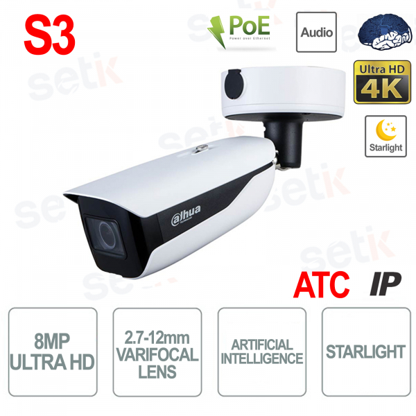 copy of Caméra IP AI ONVIF® PoE 8MP Motorisé Starlight WDR - S2 Dahua