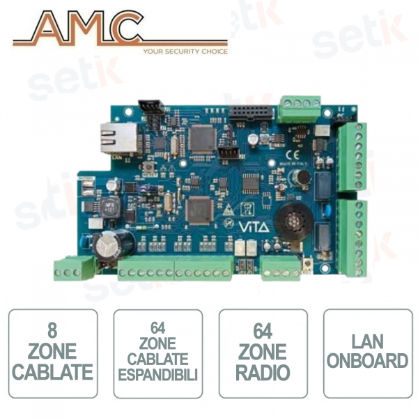 Centrale VITA64 -IBRIDA 8/64 zone cablate - 64 zone radio-LAN