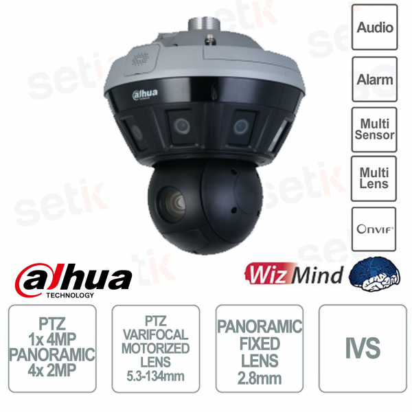 WizMind motorisierte Multi-Sensor 180° Panorama 8MP Dome-Kamera – Dahua