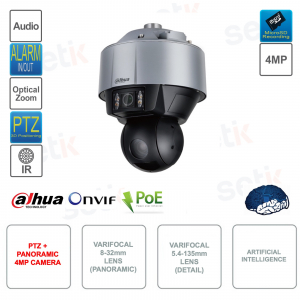 copy of Cámara exterior PTZ IP POE ONVIF - 4MP - Lente dual 6mm - 4.8-120mm - AI