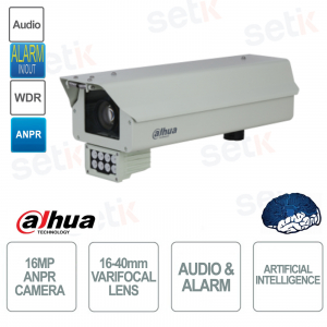 ANPR License Plate Reading Camera - 16MP - 16-40mm Lens - 23-30m IR LED - 5 Lane Coverage - IP66 and IK10