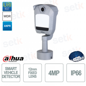 Detector inteligente de vehículos ANPR de 4MP - Lente fija de 12 mm - IP66 - Dahua