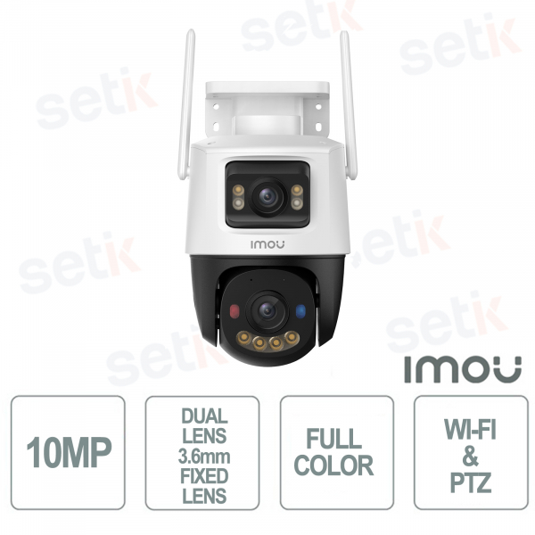 Cruiser Dual Lens 2 Wireless IP Camera 10MP 3K Full Color 3.6mm PTZ and WI-FI - Imou