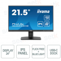 IIYAMA - Monitor 24 Pollici - FullHD 1080p @100Hz - HAS + PIVOT rotazione di entrambi i lati - USB-C Dock - Bianco