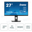 Moniteur Prolite 27 pouces IPS WQHD Haut-parleur sans scintillement 1 ms - Station d'accueil USB-C - IIYAMA