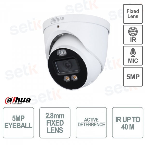 4in1 Eyeball-Außenkamera – 5 MP – IR 40 m – 2,8 mm festes Objektiv – Mikrofon – S2 – Dahua