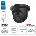 Caméra IP POE ONVIF® Eyeball 4MP - Objectif 2,8 mm - Analyse vidéo - IR 30m - WizSense Noir - Dahua