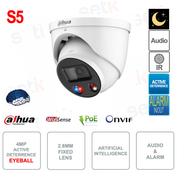 ONVIF® 4MP PoE IP Augapfelkamera – 2,8-mm-Objektiv – S5-Version