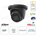 ONVIF® POE 4MP IP Dome Camera Artificial Intelligence Audio Video Analytics - Black