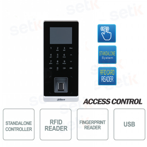 Controllo Accessi Biometrico RFID ID Mifare USB - IP65 - Dahua