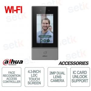 Access Terminal - Face Recognition - Wi-Fi - IC Cards - Password - Built-in LCD Display - 2MP Camera