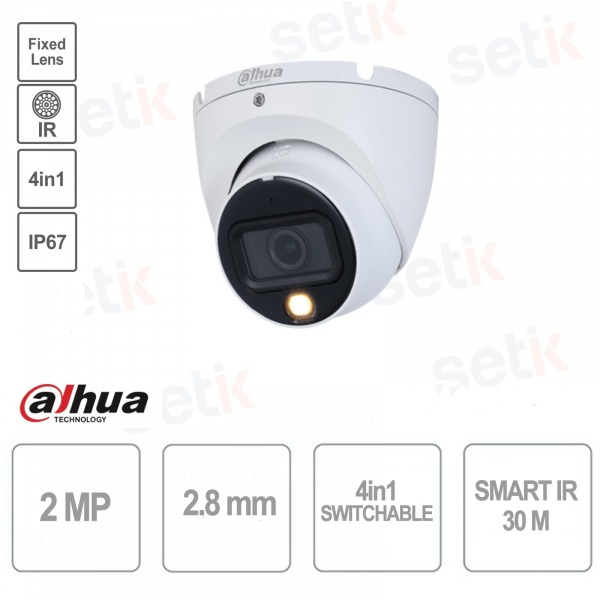 4K Ultra HD Eyeball Camera - 2.8mm Lens - Microphone - 4in1 - Smart IR 30m