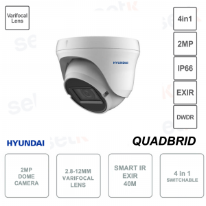 4in1 Domekamera - 2MP - 2,8-12mm Varioobjektiv - D-WDR - Smart IR EXIR 40m