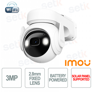 Caméra à panneau solaire à batterie infrarouge couleur CellPT PT Wi-Fi 3MP 2,8 mm