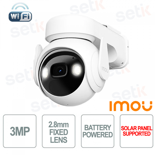 Telecamera CellPT PTZ Wi-Fi 3MP 2.8mm Full Color IR Batteria Pannello Solare