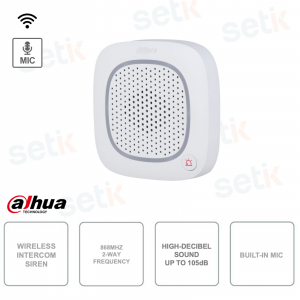 Sirena Wireless, per interni - 868Mhz RF Frequency - High-Decibel sound 105dB