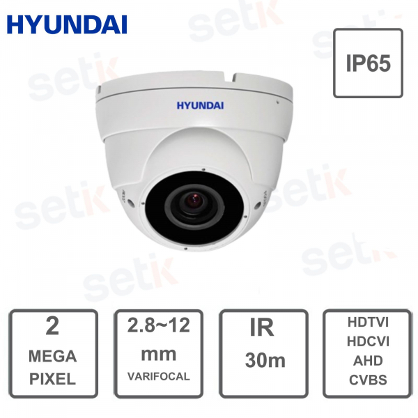 4 in 1 Dome Camera - Hyundai - 2 MP - 2.8-12mm Varifocal Lens