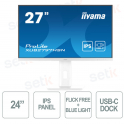 Prolite Monitor 27 Zoll IPS FULL HD 1 ms flimmerfreier Lautsprecher verfügt über + Pivot – USB-C Weiß – IIYAMA