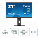 IIYAMA Prolite Monitor 27 Inch IPS LED QHD 100Hz Has 150mm