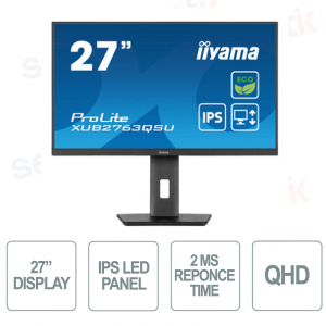 IIYAMA Prolite Monitor 27 Inch IPS LED QHD 100Hz Has 150mm