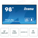 Monitor iiyama 4k UHD IPS de 98 pulgadas - Sistema operativo Android - iiSignage - FailOver - RANURA PARA PC OPS