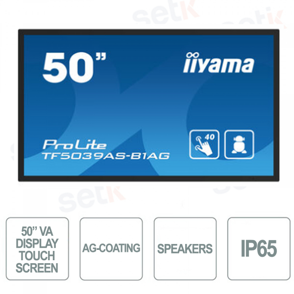 Monitor touchscreen 50 pollici a 40 punti iiyama VA 4k UHD