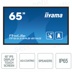 65 Zoll IPS LED 4K UHD Touchscreen Monitor 40 Punkte IP65 Lautsprecher – IIYAMA