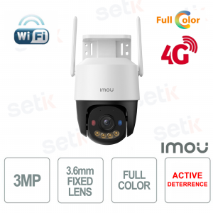 Caméra IP sans fil Cruiser SC 4G 3MP 2K couleur 3,6 mm PT et Wi-Fi - Imou