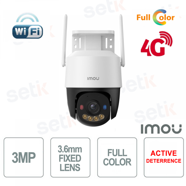 Cruiser SC Caméra sans fil IP 4G 3MP 2K couleur 3,6 mm PTZ et WI-FI - Imou