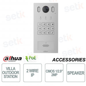 2-wire PoE IP outdoor video intercom station - 2MP camera - IP65 and IK08 - Aluminum alloy