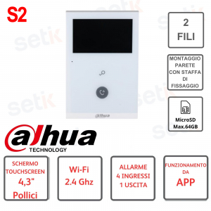 2-wire Wi-Fi indoor monitor 4.3" touchscreen S2 - Dahua