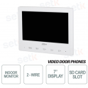 Postazione interna ibrido a due fili Monitor 7" Slot MicroSD Bianco - Dahua