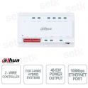 Two-wire controller for two-wire hybrid systems - Power output 48-53V 1 ethernet port 100Mbps - White color