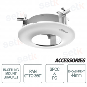 44mm Pan 0° to 360° Flush Mount Ceiling Mount Bracket - SPCC & PC - Dahua