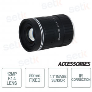 Camera Lens - 12MP - 50mm Fixed Lens - Iris Correction - 1.1 Inch Image Sensor