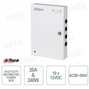 19 Channel Power Distribution Box - 20A and 240W Output - Dahua