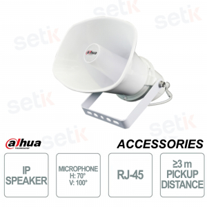 Speaker IP con microfono integrato - più di 3m - PoE+ - RJ-45 - IP66 - Dahua