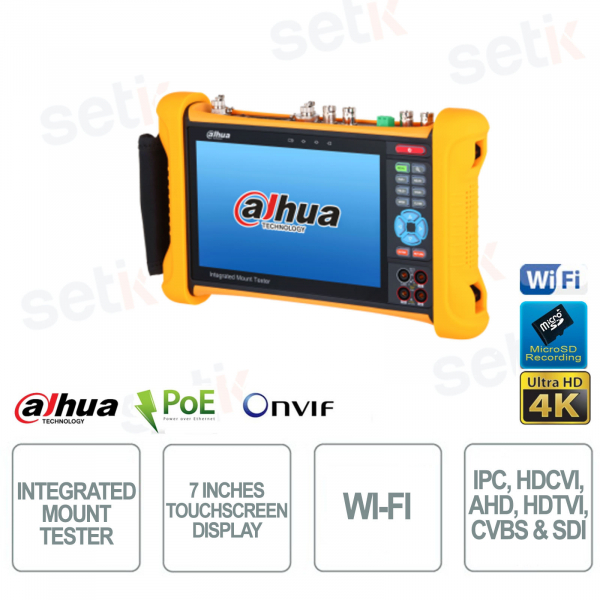 Integrated Mount Tester for 6-in-1 Monitor Viewing - IP POE ONVIF® - 7 inch 1080p Touchscreen