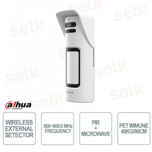 Motion Sensor - PIR and Microwave - Dual-Tech - Outdoor - Two-way Frequency 868Mhz - Pet Immune 40kg