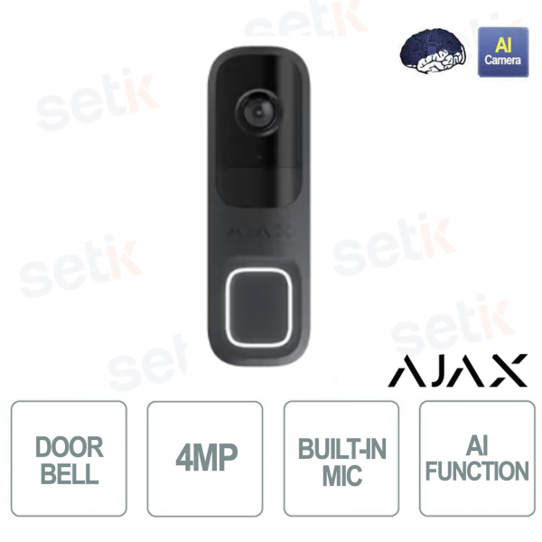 Ajax DoorBell Grafite – Videocitofono Smart con AI, PIR e Telecamera HDR