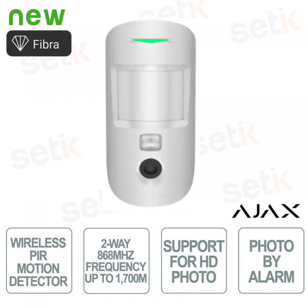 SuperiorMontionCamHD(PhOD) Jeweler-Wireless IR Motion Detector - Built-in Camera-Wireless - White - AJAX