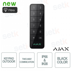Superior KeyPad Outdoor Fiber Black Wired Keyboard IP66 IK08 with Multiple Authentication and Tamper Protection - Ajax