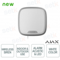 Superior StreetSiren Plus Jeweler - Wireless Siren for Indoor and Outdoor Use - Color White - Ajax