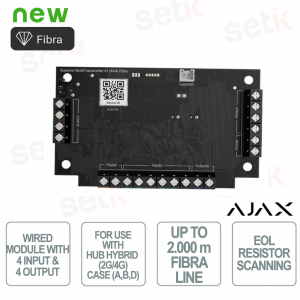 Superior MultiTransmitter IO (4x4) Fiber - Wired module with 4 inputs and 4 outputs - Ajax