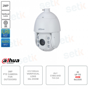 4in1 2MP Outdoor PTZ Camera - 4.5-144mm Lens 32x Zoom - IR 200m