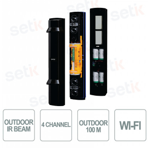 Barriera a raggi infrarossi QUAD a basso assorbimento per esterno portata 100m - wireless - Optex