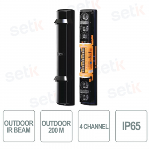 QUAD barrier with double modulation for outdoor use, range 200m - long range - Optex